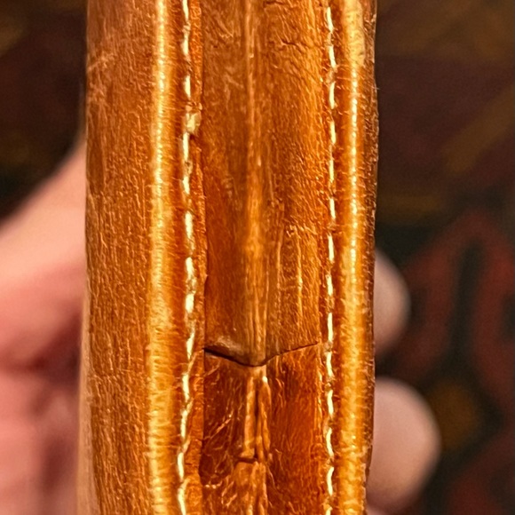 Gorgeous tan genuine, leather handwoven envelope clutch bag 12”x7” - Picture 9 of 12